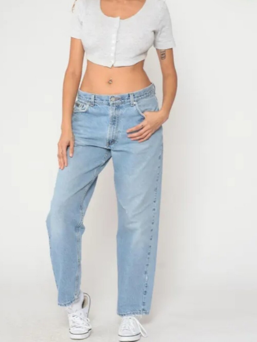 Vintage 90s Y2K Calvin Klein Classic Straight Light Wash Boyfriend Jeans Blue - Picture 4 of 16